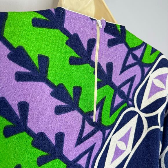 Helen Sue Vintage 1960/70's All Over Print Psychedelic Knit Nylon Sweater Top M - Picture 6 of 8